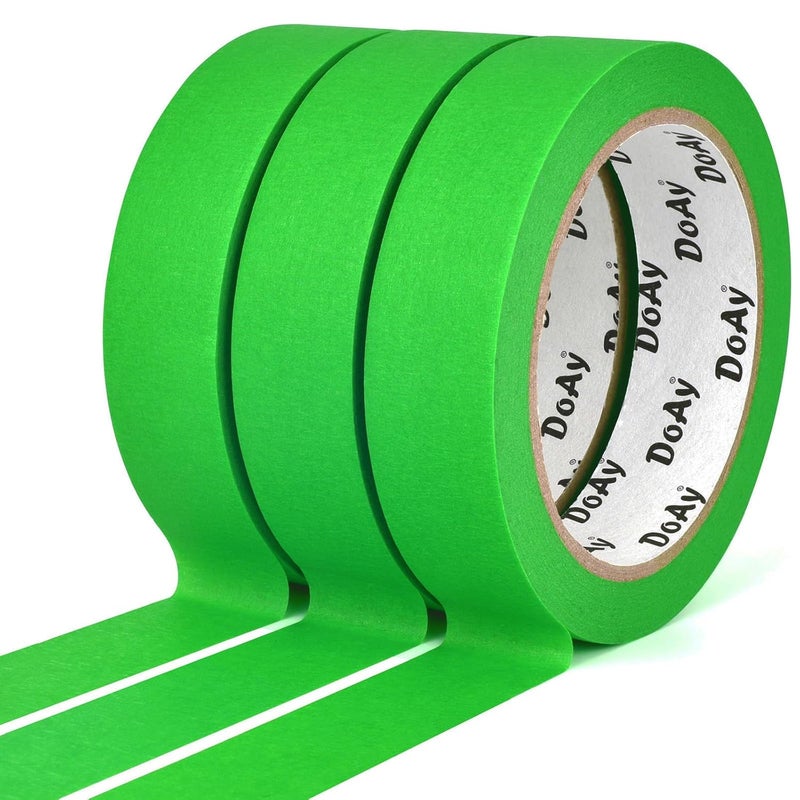 DOAY 3 Pack Green Painters Tape - Masking Tape 1 Inch Wide - Multi-Surface, Smart Adhesion, Indoor & Outdoor - 270FT Total - Paint Tape for DIY, Labeling, Art, Car, General Purpose (#3910) - Image 2